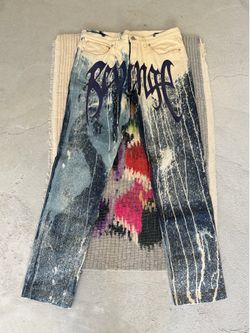 Revenge Bleached Embroidered Denim