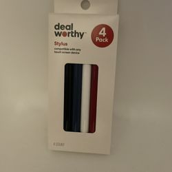 Stylus 4 Pack - Red, Blue, White Deal Worthy Brand New In Box Multi Color Touch