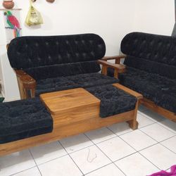 Vintage Wood Living Room Set