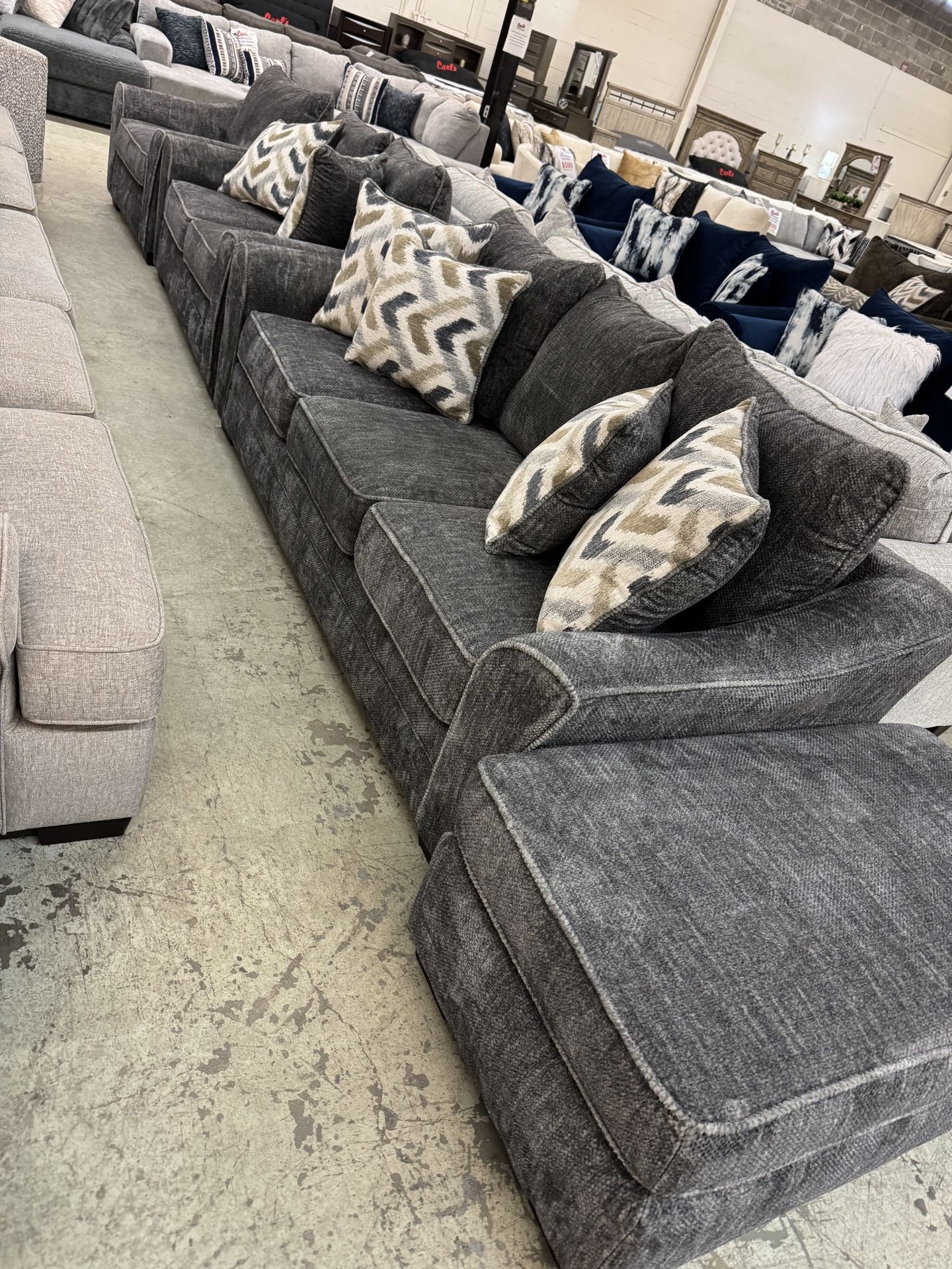 Stunning Charcoal Living Room Set. No Credit Needed Financing Available!