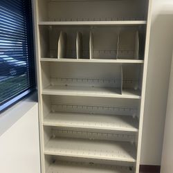 Metal filing shelves