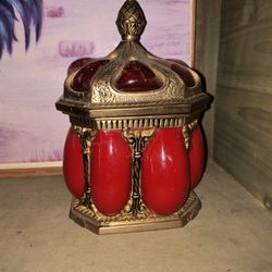 Antique Made In India Blown Glass And Brass 