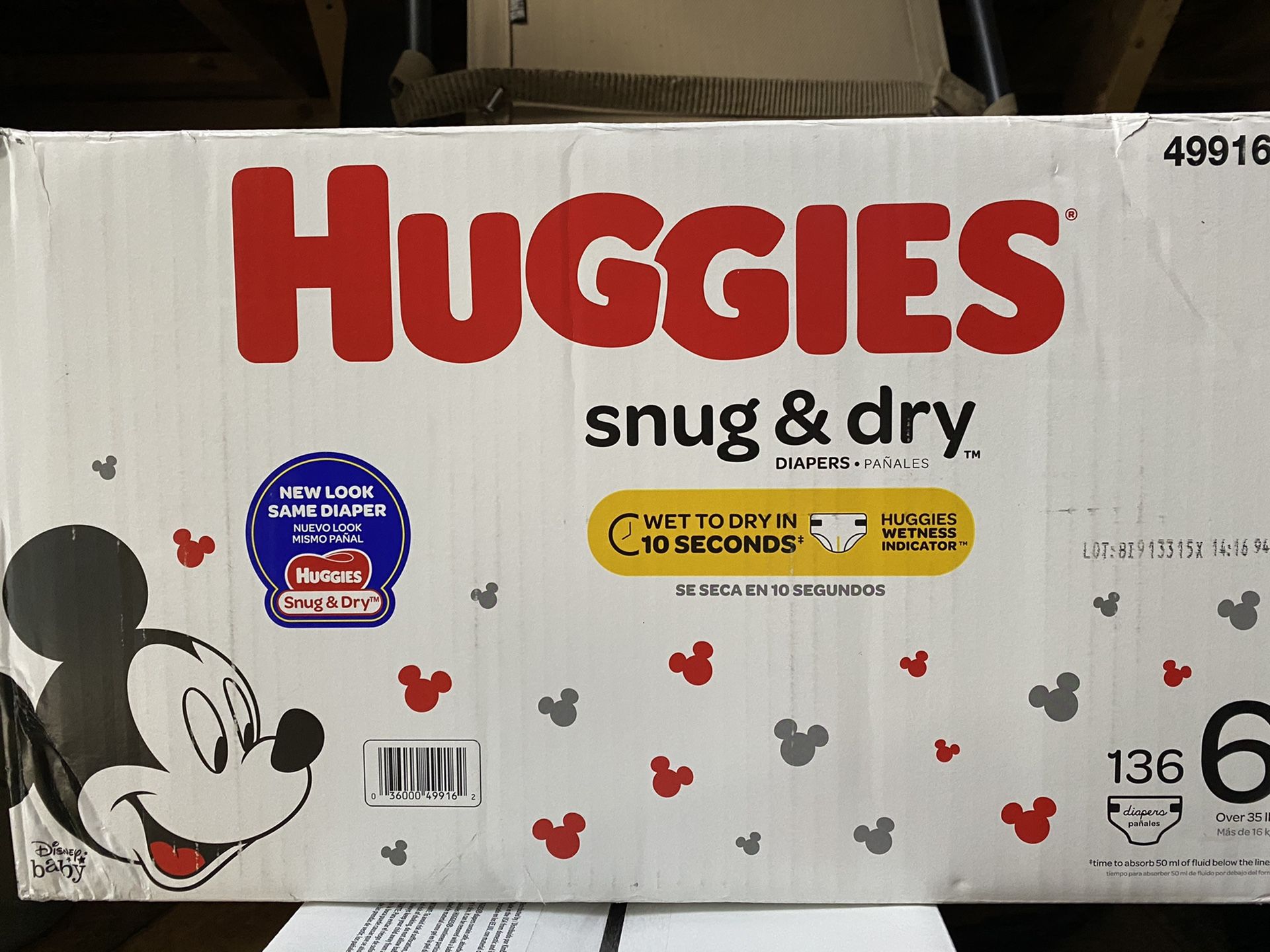 Huggies snug and dry size 6