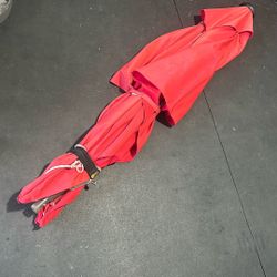 Red Outdoor Umbrella With Solar Lights $80.