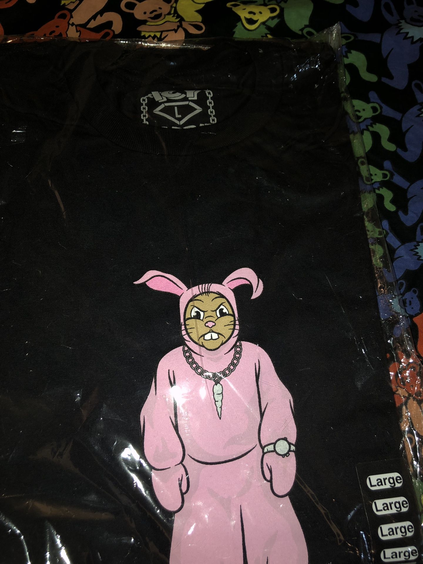 Icy rabbit pink onesie bunny large tee