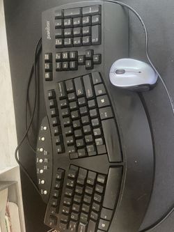 Ergonomic Keyboard and Wireless Mouse