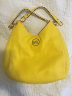 Michael Kors bright yellow hobo