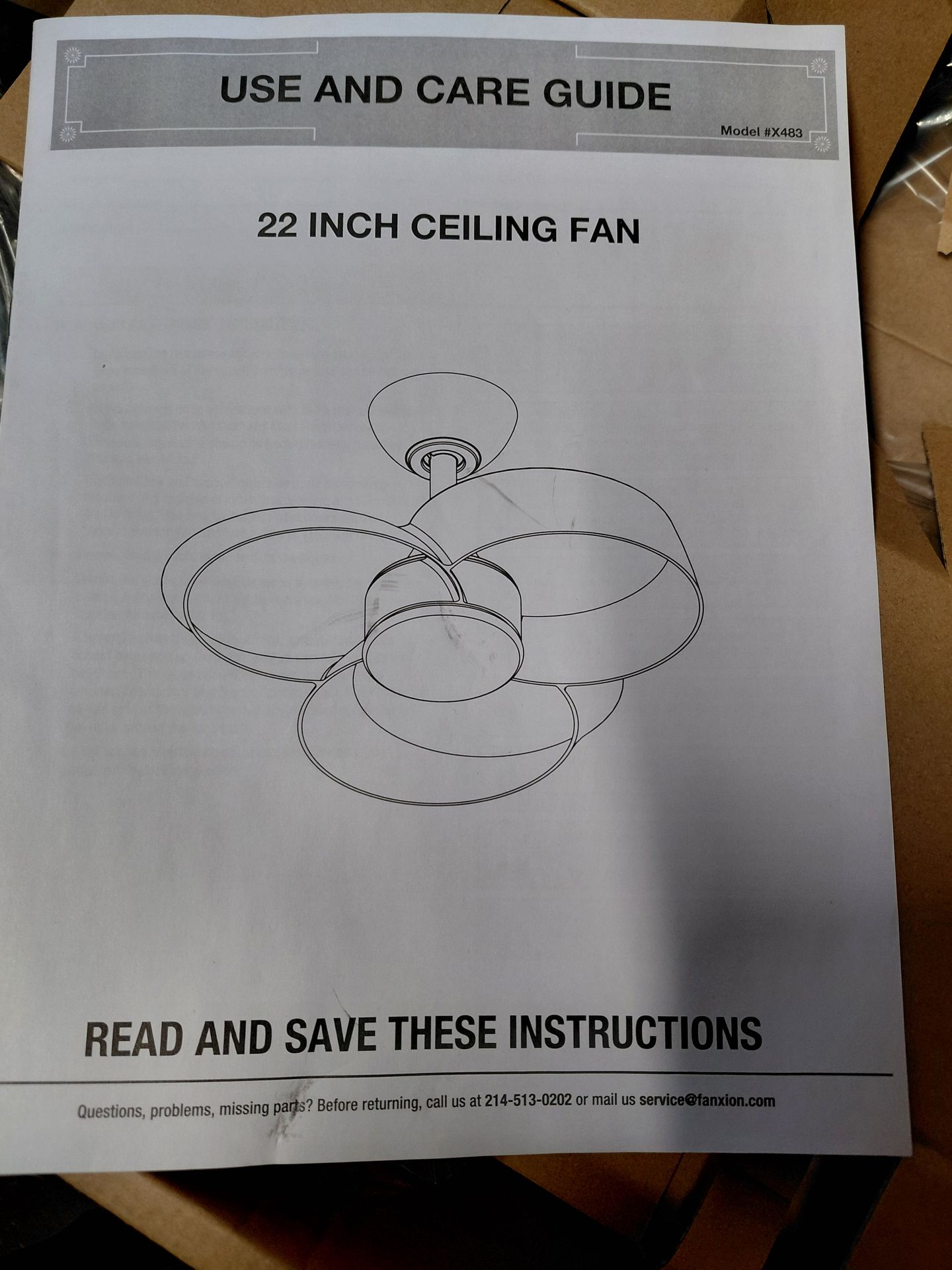 Windora 22" Ceiling Fan With remote and led light in black