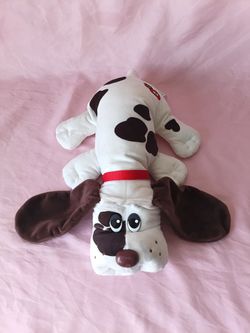 Soft Toy Plush Pound Puppies Dog. White with Brown Spots and Ears 17"