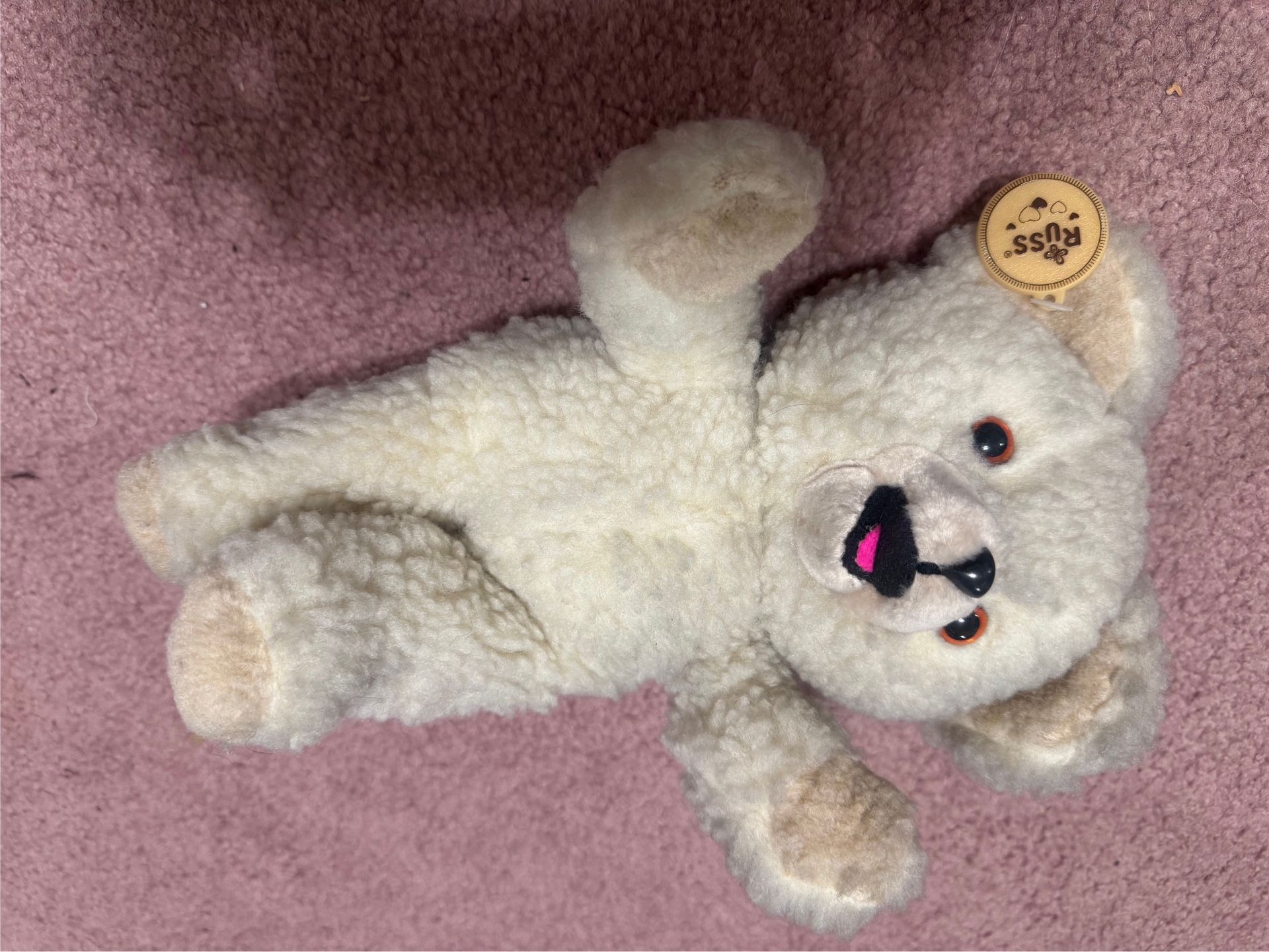 Vintage 1986 Russ Snuggle Fabric Softener Plush Teddy Bear advertising promo toy kids