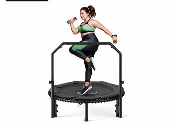 BCAN 40-inch Foldable Rebounder a portable fitness trampoline 4ft wide by 1ft tall