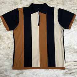 Black And Brown Retro Polo Shirt