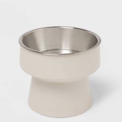 TWO Elevated Dog Bowls - Gray - 3.5 Cups - Boots & Barkley™️