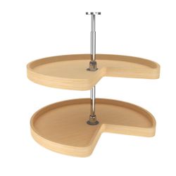Rev A 28” W Banded Wood Kidney Lazy Susan 