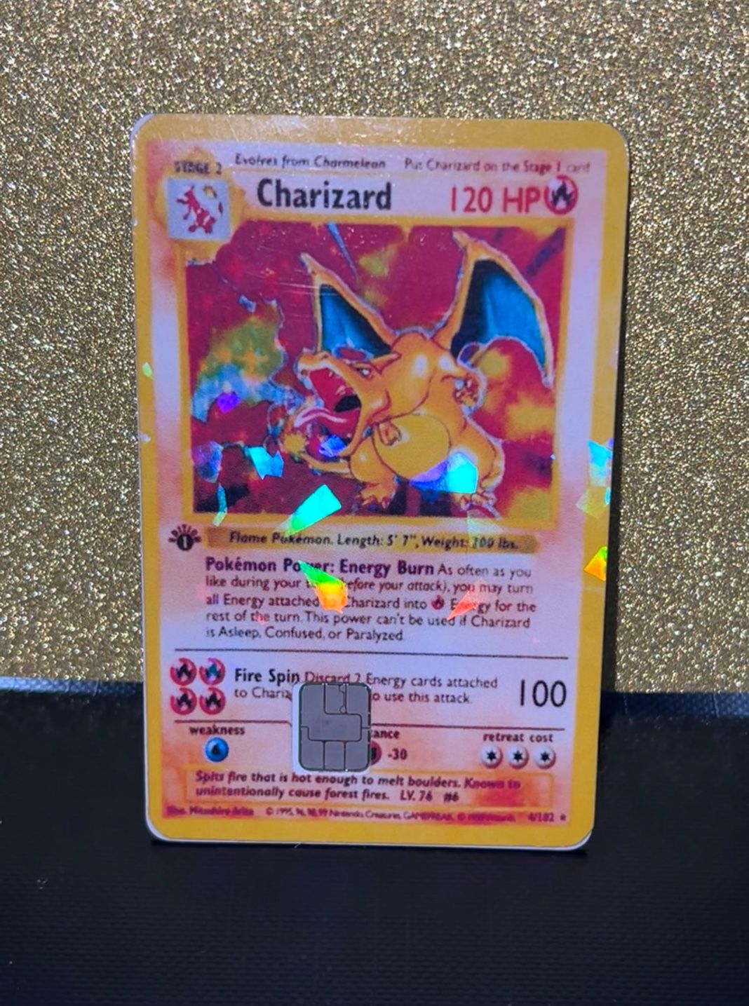 Holographic Charizard Pokemon 1st Edition CREDIT CARD SKIN / Decal Sticker