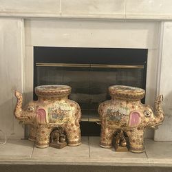 Vintage Porcelain Large Elephants