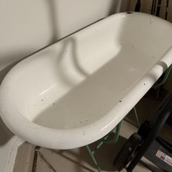 Antique 1930’s Hungarian Enamel Baby Bathtub