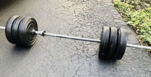 Weider 90 pounds with barbell