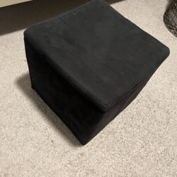 Black Fabric Square Ottoman With Storage