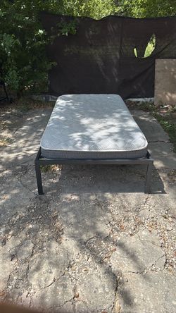 Twin Mattress with Metal Bed Frame