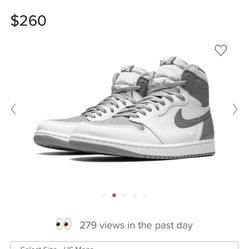 AIR JORDAN 1 HIGH OG "Stealth"  Size 8