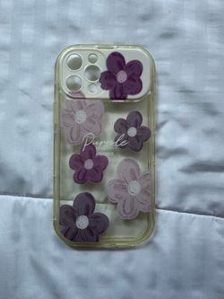 iPhone 12 Pro Max Purple Flower Case