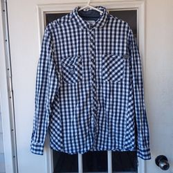 Cedar Wood State D26 Core Goods Shirt Men's XL Long-sleeve Button-up Blue Cotton