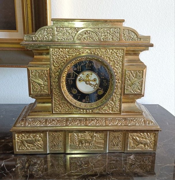 Very Ornate and Heavy Victorian Era Mantle Clock