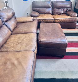 Leather couch set