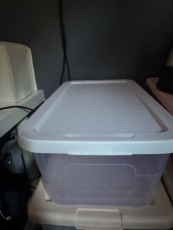 Clear Plastic Storage Bin with Lid