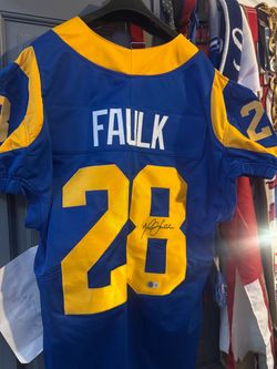 Vintage Marshall Faulk #28 Signed Rams Jersey
