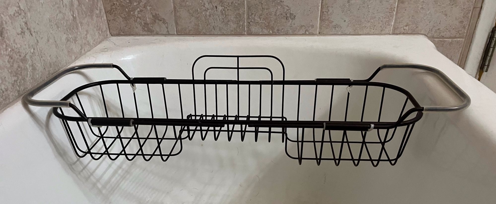 iDesign Master Bath Expanding Across The Tub Bronze Metal Caddy