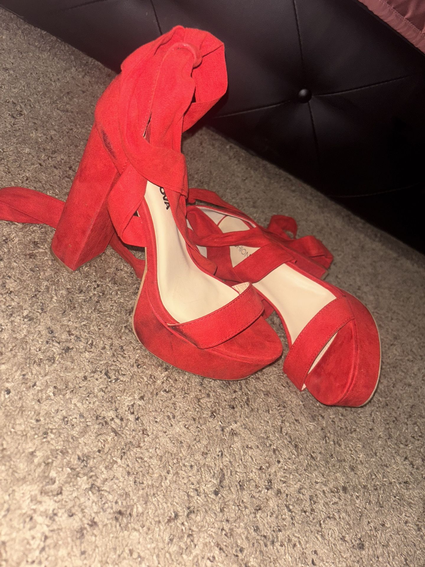 Spicy Red TieUp Pumps