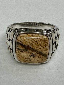 Sterling silver Jasper gemstone ring