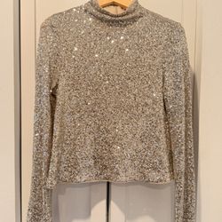H & M Longsleeved Sequined Top XS