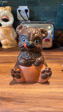 Vintage Ceramic Teddy Bear Figurine