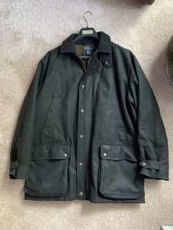 Men’s POLO by Ralph Lauren Waxed Cotton Coat With Wool Lining size Large