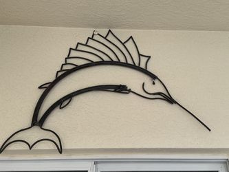 Large Metal Sailfish Decor