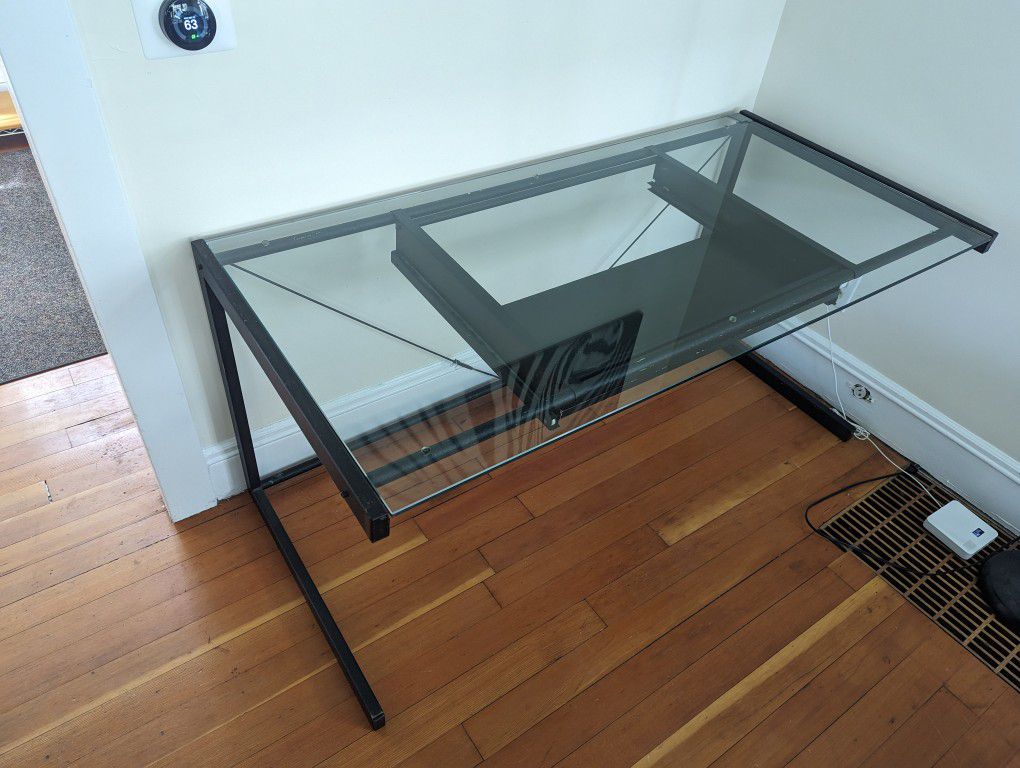Dania Large Glass Desk Table