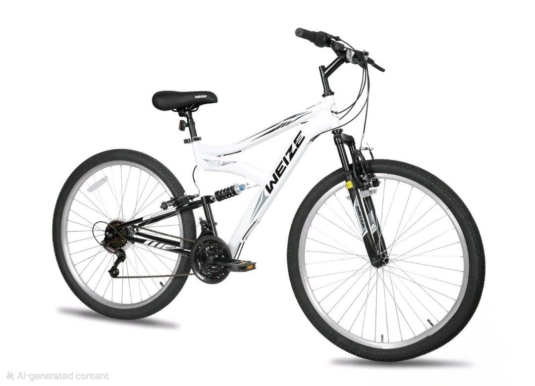 Weize Mountain Bike, 27.5 Inch Outdoor Cycling MTB Bike 18 Speed- White
