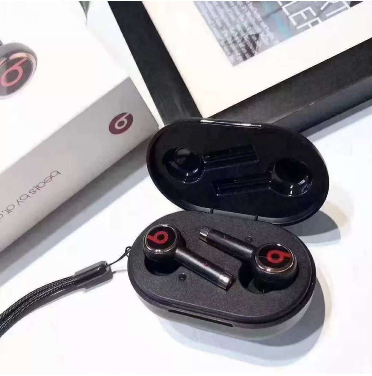 2 PAIRS For Beats Tour 3 White + Black Earphones Bilateral Stereo L2  Wireless Earbuds Waterproof