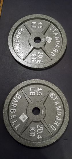OLYMPIC WEIGHT PLATES. 2X45.LBS.BRAND NEW IN BOX