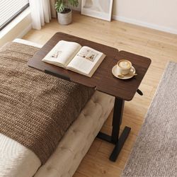 Adjustable Overbed Rolling Desk - Walnut