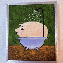 Beautiful piece of art. Absolutely new. Heavy duty expensive high quality metal frame 11” x 9.25” x 1.25”. Frankly I’m selling it for price of frame.