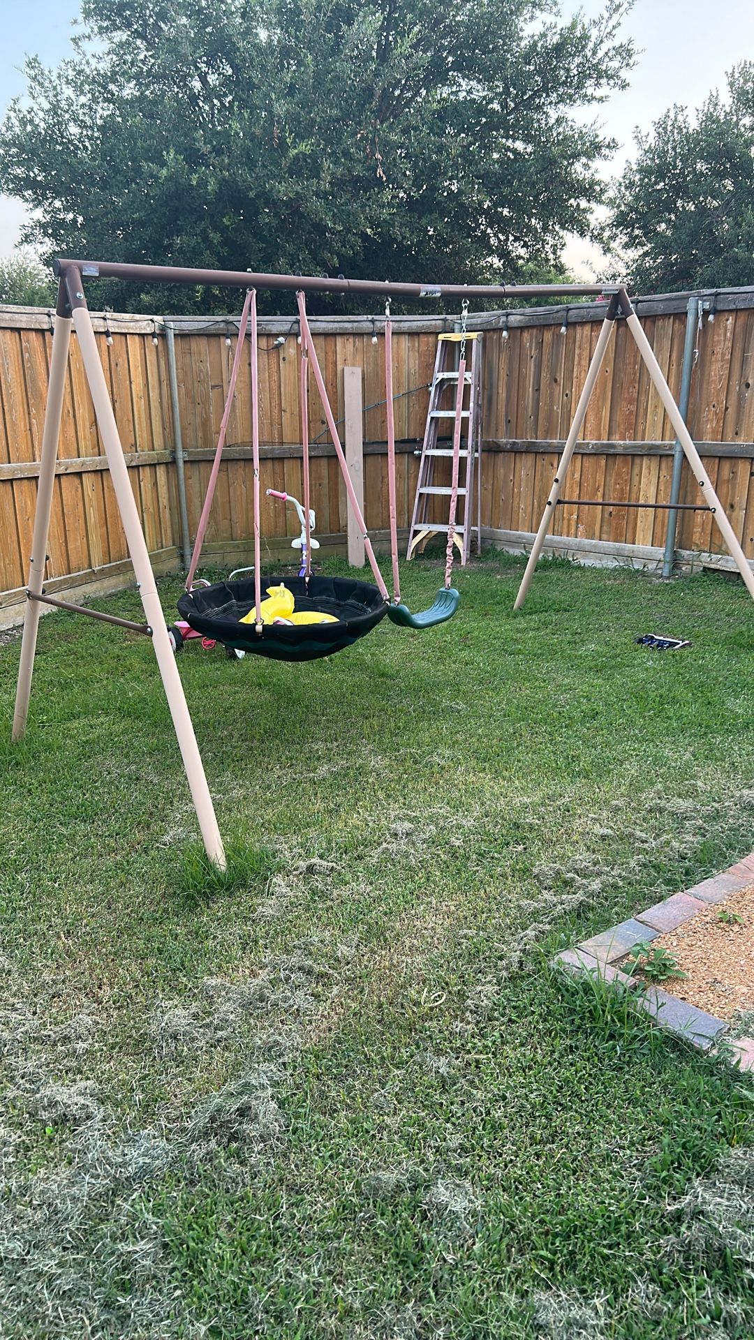 A swing set 50 bucks pick up only and this is simple it yourself