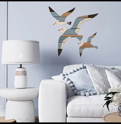Salt Air Migration: Seagull Silhouette Trio