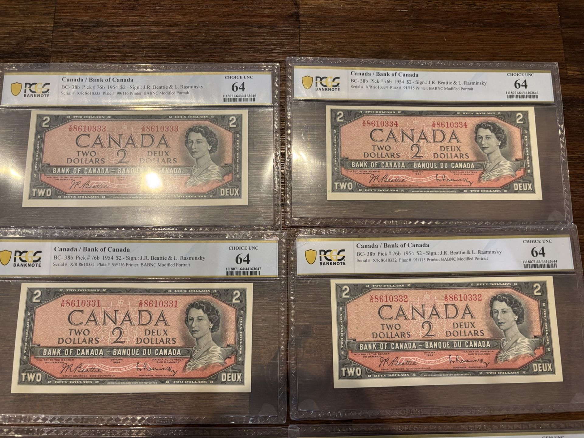 8x PCGS Graded Banknotes Lot – Canada $2 Devil’s Face & US $1 Gem UNC PPQ Notes