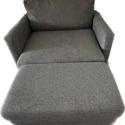 Like New Small Gray Couch And Ottoman 