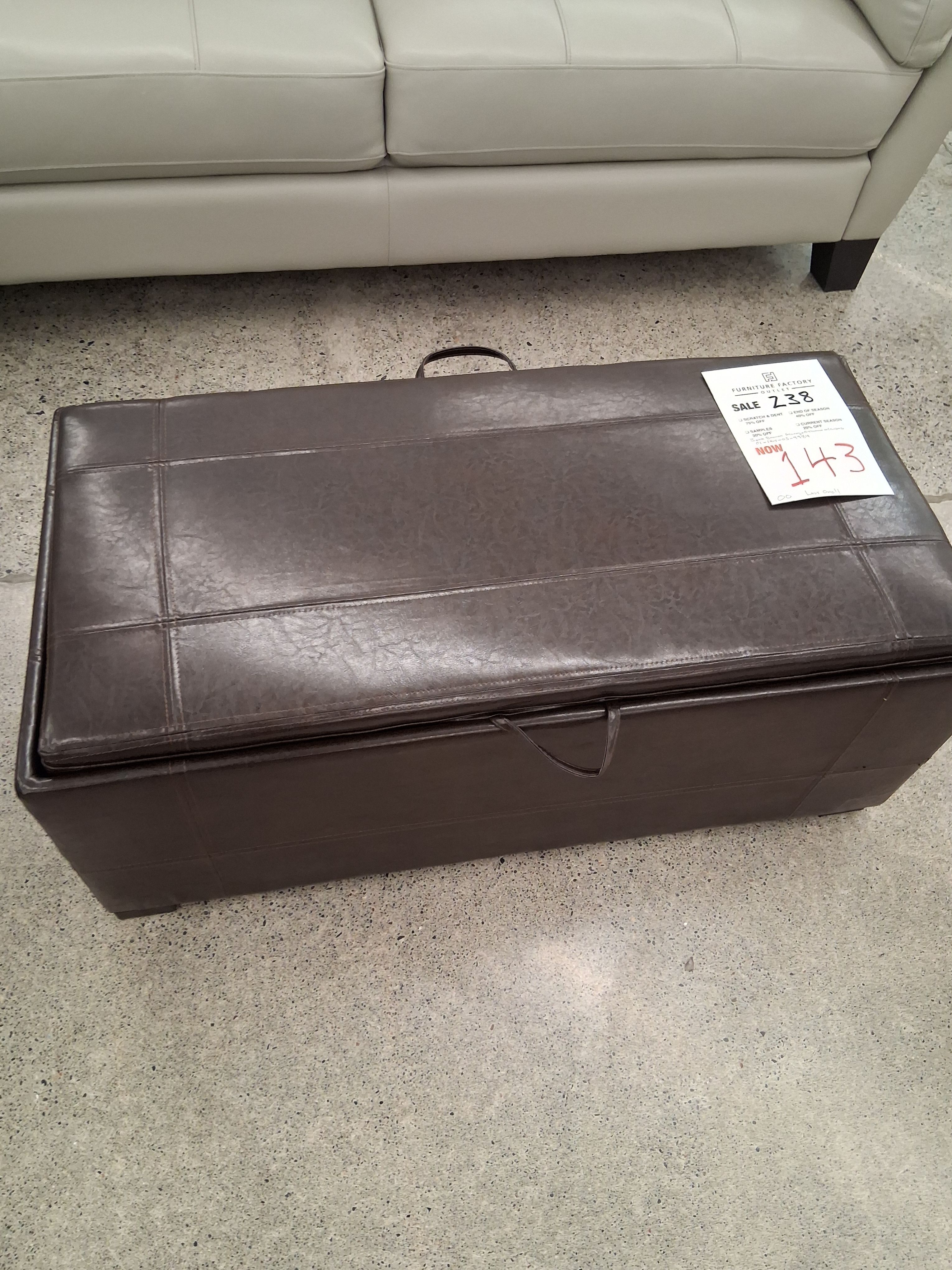TWO CUBE LEATHER LOOK STORAGE OTTOMAN