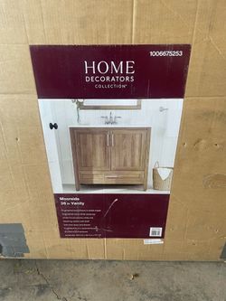 Moorside 36 in. Single Sink Freestanding Sweet Maple Bath Vanity with White Engineered Stone Top (Assembled)